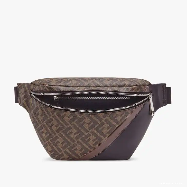 Cheap HOT FF Fendi Bag Motif Brown Belt Coffee Fabric In 0415